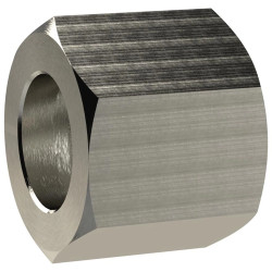 Cap nut, L 16 mm, 25 bar, brass, nickel-plated, for pipe systems, 136673