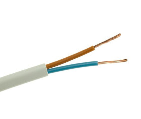 PrzewĂłd elektryczny 2x0,5 biaĹy pĹaski H03VVH2-F (OMYp) = 1 metr