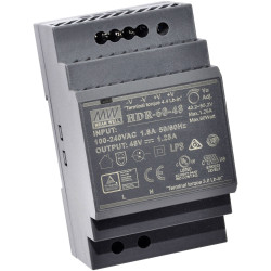 Mean Well HDR-60-48 HDR series DIN rail PSU 48V DC 1.25A 60W 1 output