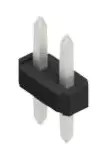 Pin header, 2 pole, pitch 2.54 mm, straight, black, 10058503