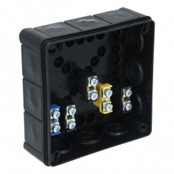 Puszka instalacyjna natynkowa 118x118x46mm hermetyczna IP55 ze złączkami czarna ViPlast