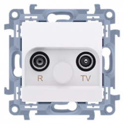 Gniazdo antenowe R-TV przelotowe SIMON 10 białe Kontakt Simon CAP10.01/11