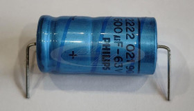600uF 63V 30x15mm r=35mm kondensator elektrolityczny osiowy 2222 021 90015 PHILIPS