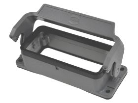 Obudowa złącza; Han B; 09300160307; 16B; metal; proste; na panel; z 1 klamrą; niska konstrukcja; srebrny; IP65; Harting; RoHS