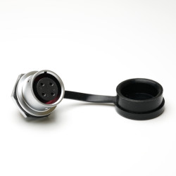 Złącze wielostykowe przemysłowe 4-pinowe M16 Montaż przedni Gniazdo RS PRO