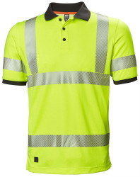Odblaskowa koszulka polo, Unisex, Żółty, Poliester, S, Krótki