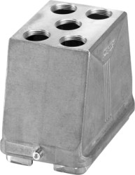 Grommet housing, size B48, die-cast aluminum, M25, straight, clip locking, IP66, 1345274