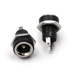 DC 2.5 / 5.5 mm 022B 2-pin Power Socket - Screwed to Housing