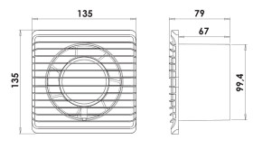 Wentylator domowy ścienny Planet Energy fi.100 TS z wyłącznikiem czasowym 01-092
