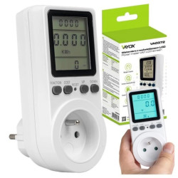 Licznik zużycia energii elektrycznej 16A 3680W z funkcją OVERLOAD VA0372 Vayox