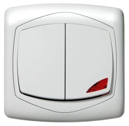 SONATA Obudowa gniazda podwójnego nowe srebro GPK-2RM/p/44