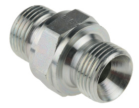 Hydrauliczny adapter gwintowany prosty, Złacze A: G 3/8 męskie, Złacze B: G 3/8 męskie, Stal, 350bar