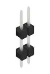 Pin header, 2 pole, pitch 2.54 mm, straight, black, 10056487