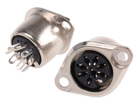 Gniazdo Din 8 -pinowe Żeński Montaż w obudowie 100 V AC