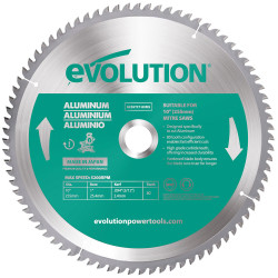 Evolution A255TCT-80MS Aluminium Cutting Mitre Saw Blade 255 x 25.4mm x 80T