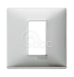 Ramka ozdobna Plana, 1M centralnie, Brushed Aluminium, 14641.81