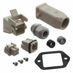 Obudowa termoplasytczna złącza HAN-KIT 3A 3+PE męski+żeński 230/400V 10A Han A wejście proste kątowe (gniazdo) M20 10200030004