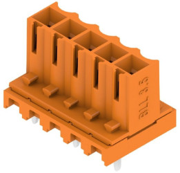 Socket header, 5 pole, pitch 3.5 mm, straight, orange, 1376340000
