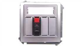 Simon Basic Gniazdo Głośnikowe 1-Krotne Z Polem Opisowym Srebrny Mat...