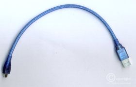 KABEL WTYK USB A - WTYK USB MICRO 30CM NIEBIESKI (KABUSB-MICUSB-30)