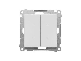 SIMON 55 Elektroniczny łącznik podwójny z funkcją przycisku lub łącznika czasowego 2x10 A 230 V jasnoszary mat TEW2.01/114 KONTA