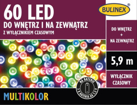 BULINEX 60LED multikolor 5,9m na baterie z wyłącznikiem czasowym