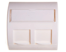 Adapter 45x45mm kątowy 2xRJ45 X-AKO-02-PK-B