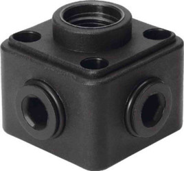 Rozdzielacz liczba wylotów 4 wylotowe G 1/2 żeńskie POM wlotowe G 1/2 żeńskie liczba wylotów 1 15bar