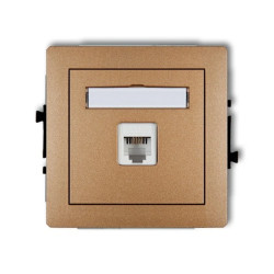 DECO Gniazda telefoniczne pojedyncze 1xRJ11, 4-stykowy, beznarzędziowe złoty metalik 8DGT-1