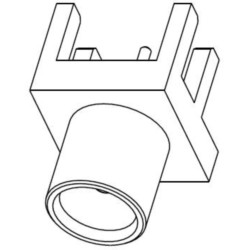 MCX panel socket 75 Ω, solder connection, straight, 919-261J-71S