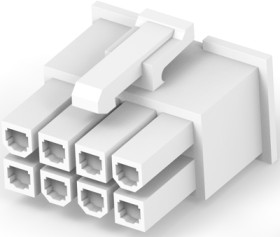 Socket header, 8 pole, pitch 4.2 mm, straight, white, 1969603-8