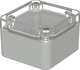 PC enclosure, (L x W x H) 52 x 50 x 35 mm, light gray/transparent (RAL 7035), IP65, 02205400