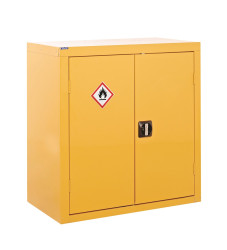 Szafka na substancje niebezpieczne wysokość 900mm szerokość 900mm 2 -drzwiowa Stal Żółty, zamykana