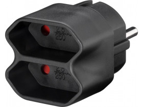 Rozgałeźnik sieciowy AC 1 / 2 gniazda płaskie 230V 2,5A