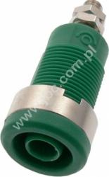 3265-GN Gniazdo bezp. 4mm, przyłącze M4, 36A, zielony, ELECTRO-PJP, 3265GN