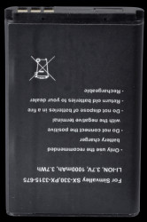 1000 mAh, Li-Ion for AMPLICOM Powertel M4000