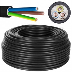 Kabel energetyczny ziemny YKY 3x2,5mm2 czarny 0,6/1kV drut Elektrokabel krążek 100m