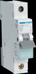 MBN113 Circuit breaker, 1-pole, 6 kA, B characteristic, 13 A, 1 module