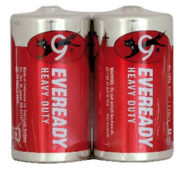 bateria cynkowo-węglowa Eveready Red Heavy Duty R20 D (producent Energizer) (taca) - 2 sztuki