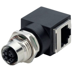 L&#xFC;tze 490230 RJ45 Recessed Socket 8 Pins M12 CAT6A Ethernet Profinet