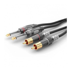 Sommer Cable HBA-62C2-0600 Audio Cable 2x Jack to 2x RCA Black 6m