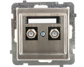 SONATA Gniazdo antenowe podwójne typu F stal inox GPA-2RMF/m/37