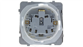 Karo Gniazdo Bryzgoszczelne Z/U Ip44 Z Przesłonami Klapka Przezroczysta Ecru...