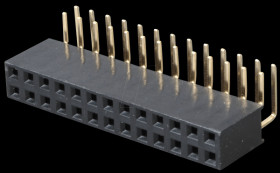 2x 13-pin Socket terminal strip, angled, RM 2.54, H: 8.5 mm