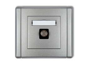 FLEXI Gniazdo antenowe pojedyncze TV srebrny metalik 7FGTV-1 KARLIK