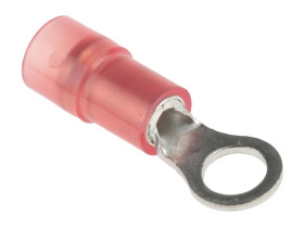 Zacisk oczkowy rozmiar przewodu 1.5mm² Ø , M4 izolowany średnica wew 4.3mm Czerwony RS PRO