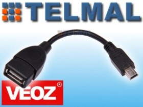 Adapter złącze mini USB wtyk 5p USB na kablu VEOZ