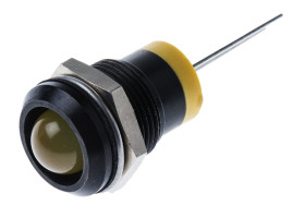 Lampka kontrolna do montażu panelowego 2V dc, Żółta 12mm LED RS PRO