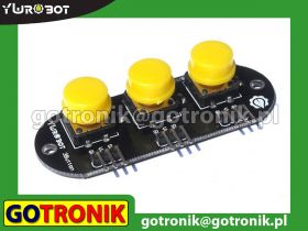 Moduł 3 przycisków tact-switch (żółte klawisze)