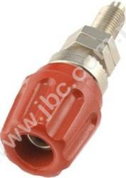 PKN 10 B RT Gniazdo laboratoryjne półizolowane 4mm, przyłącze M6, 63A, czerwone, Hirschmann, 930117101, PKN10BRT